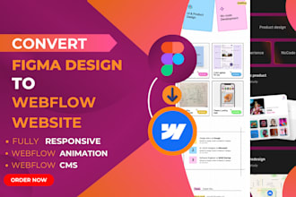 convert figma to webflow , webflow website, responsive website