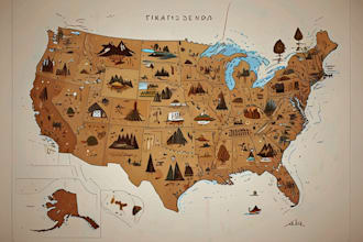 create vector map illustration hand drawn