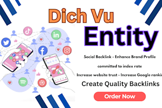 dich vu social entity high da dr indexing backlinks