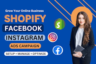 setup shopify facebook ads, instagram ads campaign, fb advertising