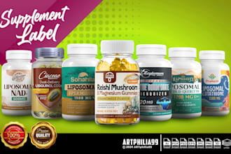 create supplements, cbd, hemp oil for label or box design