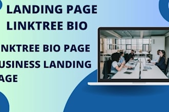 design professional business landing page, setup linktree bio link landing page