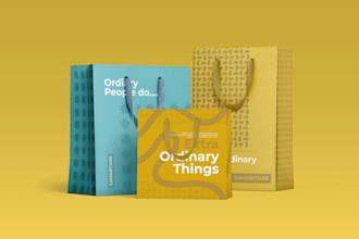 design shopping bag, paper bag, and tote bag