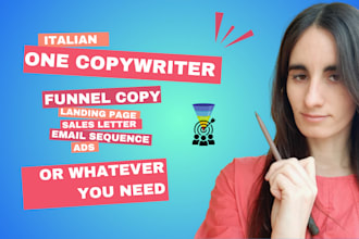 be your one italian copywriter for sales funnels, ads, sales page, landing page