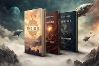 create professional fantasy book cover and sci fi book cover