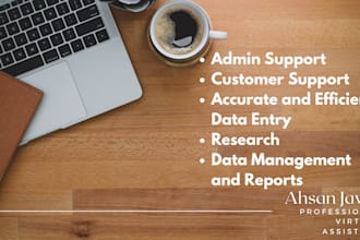 be your dedicated virtual assistant for admin tasks and business support