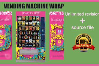 create wonderful  vending machine wrap, icecream,popcorn machine wrap
