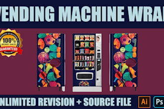 create wonderful  vending machine wrap, icecream,popcorn machine wrap
