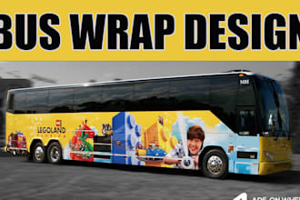 professional bus wrap design, box truck, vehicle wrap, food truck, wrap for you