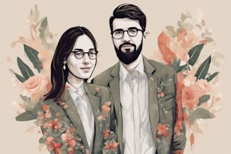create couples art vector portrait