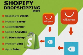 design shopify website, redesign shopify dropshipping store, shopify website