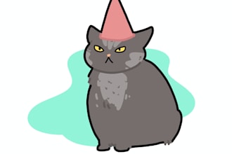 create simple cat illustration