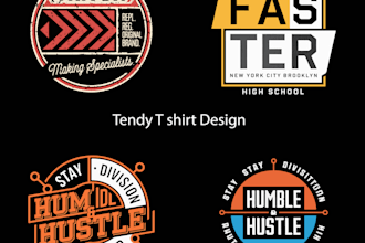 do trendy t shirt typography logo t shirt design 24hr