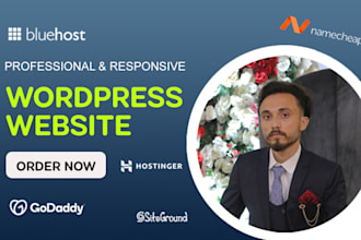 build wordpress website, on bluehost, namecheap, hostinger, godaddy, dreamhost