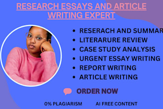 do essay writing, case study, research and summaries