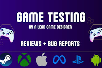 test and review your game as a lead game designer