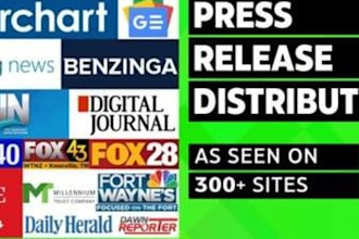 write and publish press release in 24hrs to USA UK