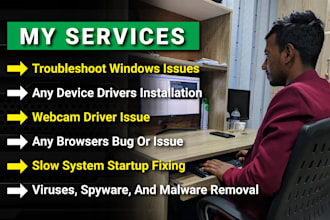 repair, fix, troubleshoot windows, computer laptop, printer issue remotely
