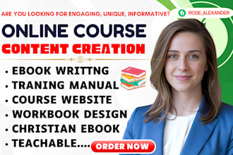create ebook, online course content, teachable course creation workbook design