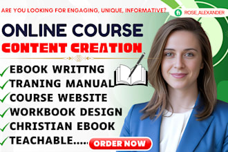 create ebook, online course content, teachable course creation, workbook design