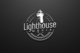 do a minimalist lighthouse logo design guiding your brand