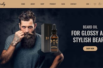 create shopify beard oil store, beard oil store, ,barbershop website