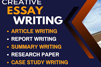 do research and summary writing, report, case study analysis, essay writing