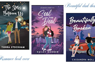 romance book cover design, young adult book cover illustration for your novel