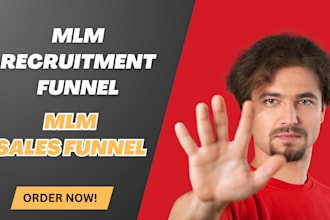 build MLM recruitment funnel, sales funnel, MLM website, landing page