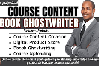ghost write ebook online course course creation ebook reselling course website