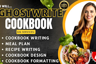 ghostwrite cookbook writing ebook formatting KDP book promotion, recipe writing