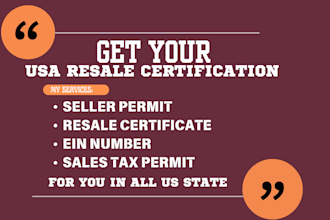 get a resale certificate and seller permit in all US states