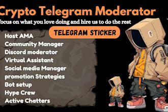 do telegram discord community moderator, crypto sticker for coin token listing