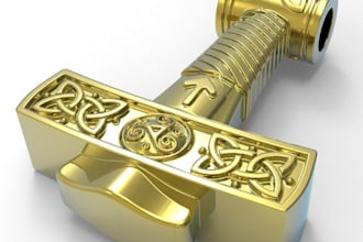 3d jewelry design, wedding ring, bracelet, vary, mjolnir pendant, cad model,stl