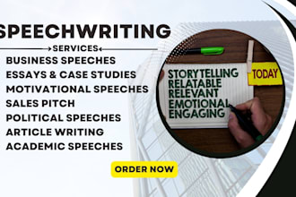 write persuasive, informative, motivational speech writing, letter writing