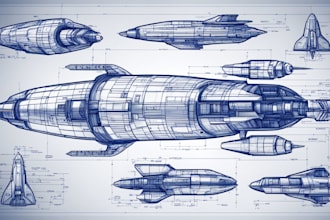 create a sci fi vehicle design and spaceship concept art