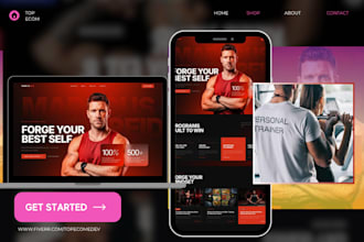 build gym shopify store, yoga, personal trainer, fitness website, gym website