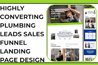 generate plumbing leads, flooring leads, roofing leads sales funnel landing page