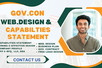 write, design and redesign government contract websites and capability statement