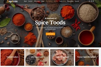 design spices shopify store seasoning sauce store grocery food recipe website