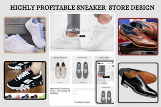 design highly profitable sneakers shopify store shoe store sneakers website