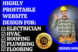 design electrician hvac roofing handyman flooring plumbing landing page website