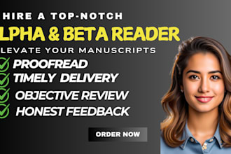 provide beta reading, proofreading, edit your book, implement the recommendation