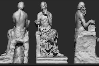 do 3d model for printing, 3d sculpture, 3d digital modelling stl file maya zbrus