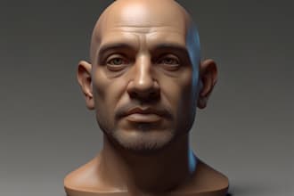 sculpt 3d head model, 3d bust model, 3d mask, 3d face, 3d helmet, 3d figure