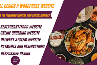 build a wordpress online ordering restaurant website, wordpress website deliver