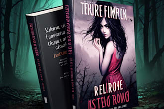 create a professional book cover for horror romance story