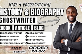 ghostwrite your history and biography ebook, memoir, culture, and war articles