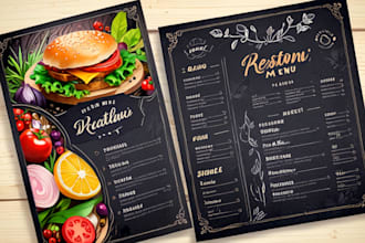 do restaurant menu design for bar, cafe, pubs, club, food truck