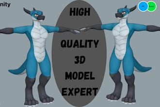 do high quality custom vrchat avatars, furry avatar, anime